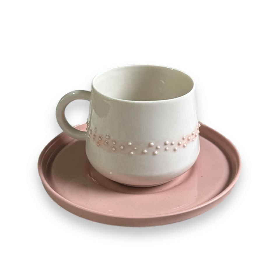 Belle Polka Türk Kahvesi Fincanı pembe