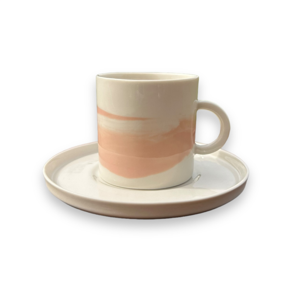 Set 8 -  2'li Etna Türk Kahvesi Fincan Seti mocha & sarı
