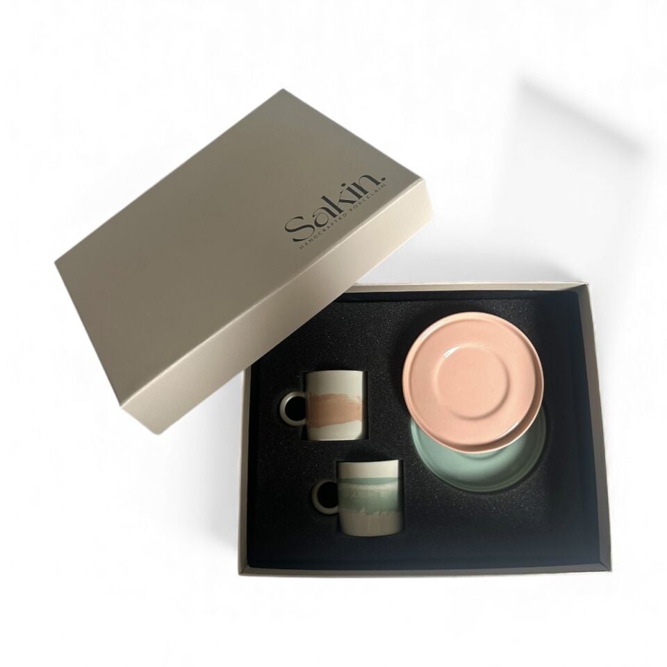 Set 8 -  2'li Etna Türk Kahvesi Fincan Seti