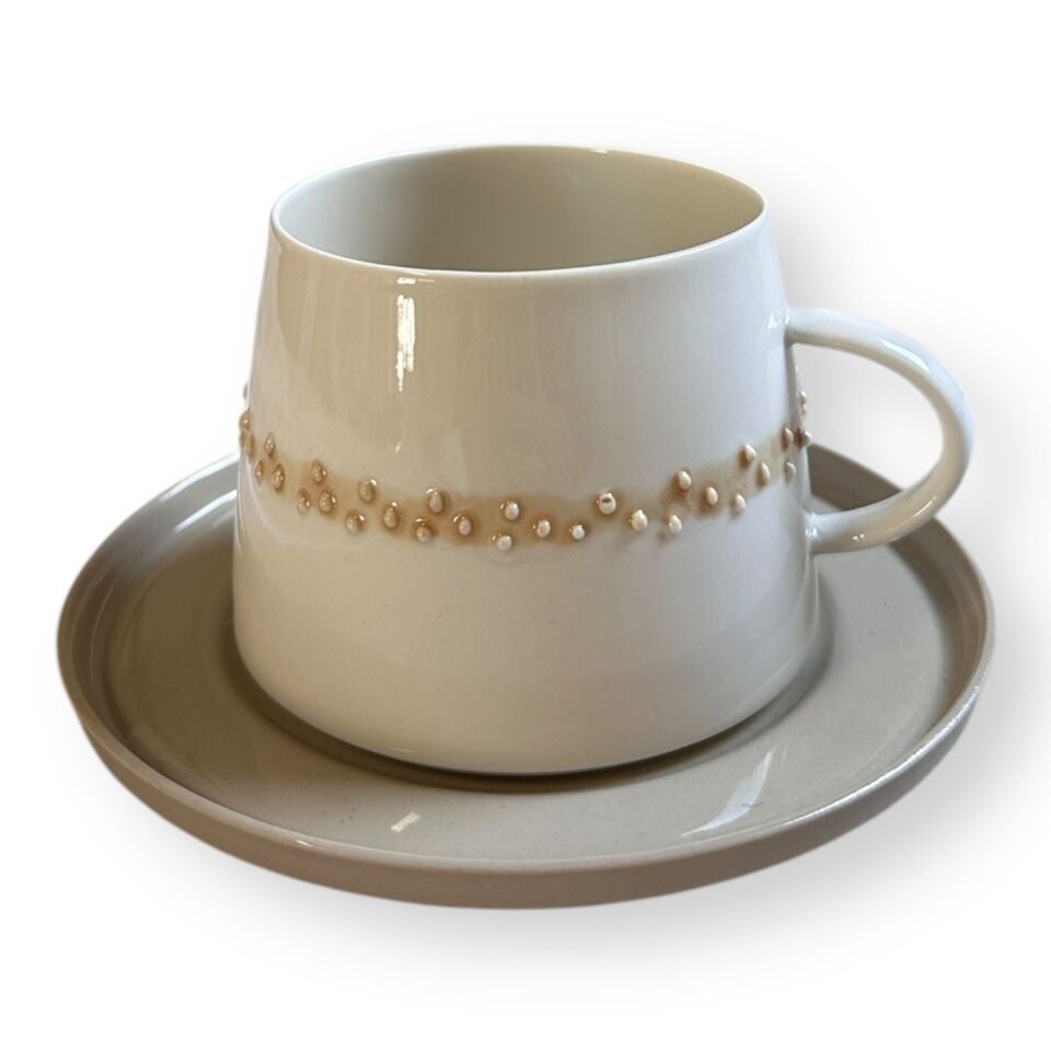 Set 5 -  Glamor Polka 2li Fincan Seti bebek mavi-kum